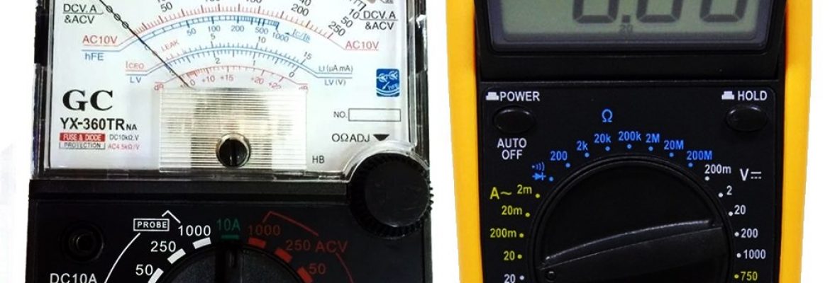 Multímetro digital e analógico